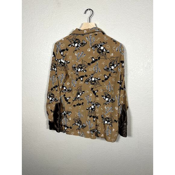 WRANGLER X LEON BRIDGES WOMEN'S WESTERN SHIRT IN BROWN MULTI Extra Large - Picture 7 of 7
